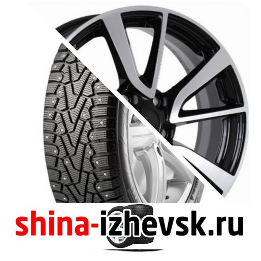 Колесо в сборе Pirelli Winter Ice Zero 225/65 R17 T 106 + КиК Серия Реплика КС699 (ZV 17 Teana) 7xR17 5×114.3 ET45 DIA66.1 Черный глянцевый с полированными элементами лицевой поверхности в Ижевске